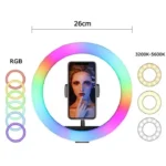 MJ26 RGB LED Soft Ring Light 10 Inch – (Only Light) - Image 2