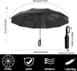 Premium 10-Ribs Automatic Folding Umbrella With Hanger Handle - Image 3